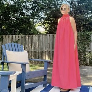 Roksanda Elegant Pink Maxi Dress Women's 10 Pink Gown